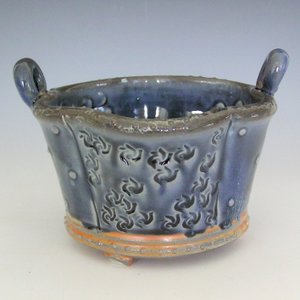 Pottery Serving Basket Blue