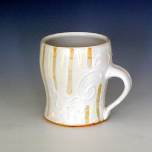 Soda fired mug white stoneware